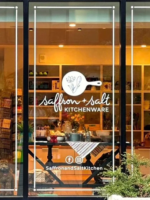 Storefront of Saffron+Salt Kitchenware in Halifax, a drop off location for Maritime Sharpening